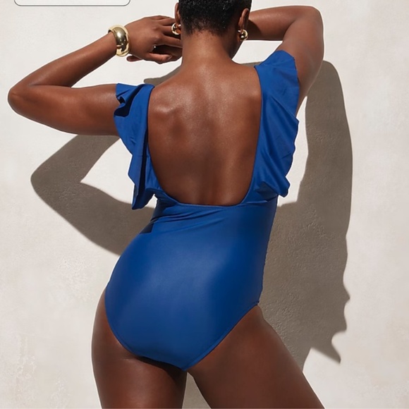 J. Crew Ruched Ruffle One-Piece Swimsuit Radiant Fuchsia Pink 24 New with Tag - Picture 3 of 14